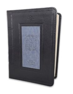 Biblia Rvr60 Tamaño Compacto Letra Grande 12 Puntos I/Piel Frame Negro/Gris
