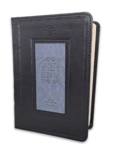 Biblia Rvr60 Tamaño Compacto Letra Grande 12 Puntos I/Piel Frame Negro/Gris