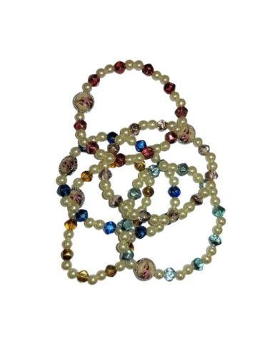 Brazalete Perlas Blancas Cristal Col Surt. Metal V. Del Carmen