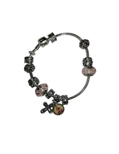 Pulsera Metal Cristal Rosa Pandora Carmen