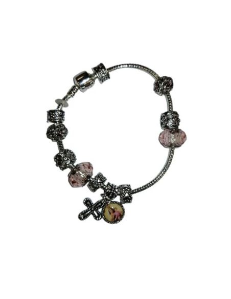Pulsera Metal Cristal Rosa Pandora Carmen