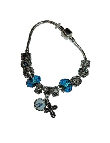 Pulsera Metal Cristal Tuquesa Pandora Milagrosa
