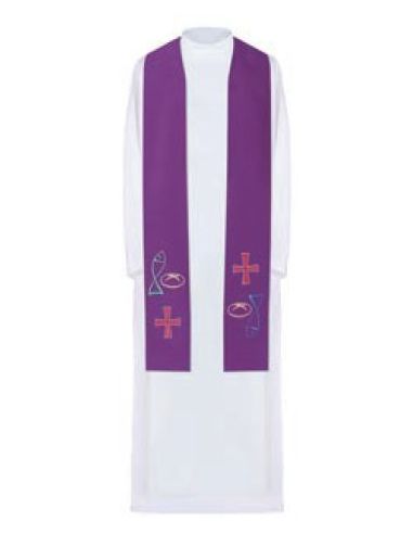 Estola Figuras Colores Morada|Libreriasalesiana
