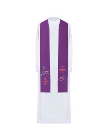 Estola Figuras Colores Morada|Libreriasalesiana