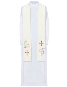 Estola Figuras Colores Blanca