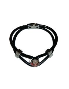 Pulsera Piel Rodonda Metal Negra V. Pilar