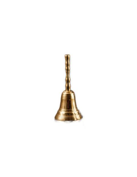 Campana Mesa Latón Dorada 9Cm Sonido Navidad