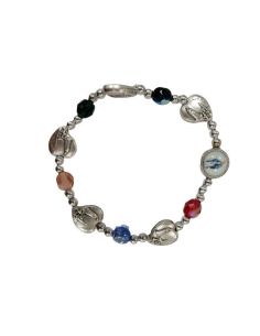 Brazalete Metal Cristal Corazon Fatima Milagrosa