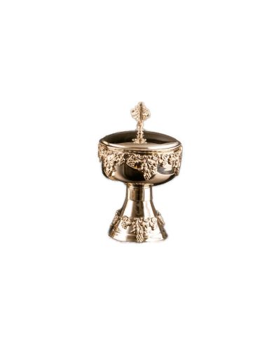 Copón Relieve Racimo 20Cm Baño Plata Y Oro