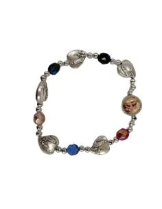 Brazalete Metal Cristal Corazon Fatima Virgen Del Carmen
