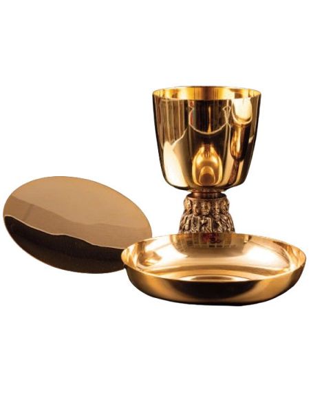 Caliz 12 Apóstoles Baño Oro 15Cm Con Patena