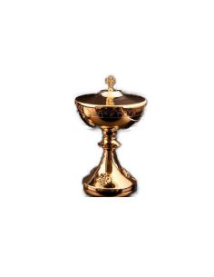 Copón Pie Uvas Baño Oro 24,5Cm