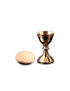 Cáliz Pie Uvas Con Patena Baño Oro 20Cm