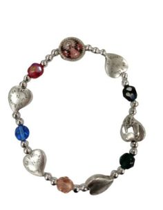 Brazalete Metal Cristal Corazon Fatima V. Del Pilar