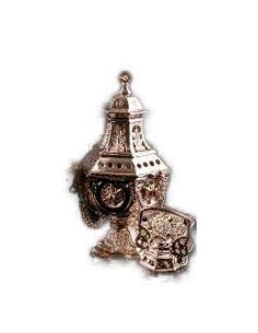 Incensario Latón Plateado 27Cm Cadenas C/Bol Interior