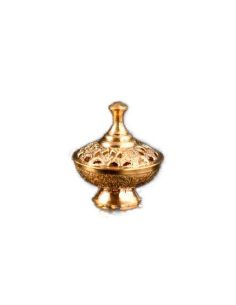 Quemador Incienso Latón Dorado 9Cm C/Tamiz De Carbón