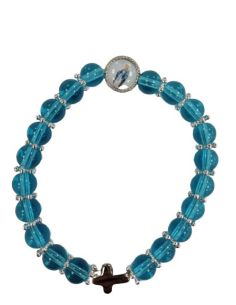 Brazalete Metal Cristal Azul. C/Bombata Milagrosa