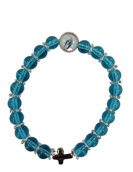 Brazalete Metal Cristal Azul. C/Bombata Milagrosa