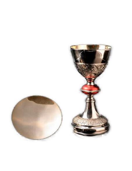 Cáliz Con Patena Latón Baño plata Y Oro 24Cm
