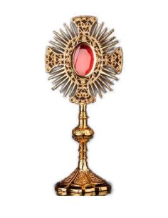 Relicario Latón Baño Oro H 28 Cm Oval