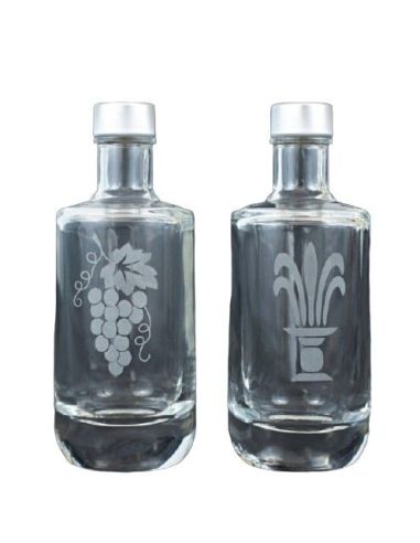 4045 Vinajeras Juego Dos Botellas Cristal 13X5Cm 125 Cl.