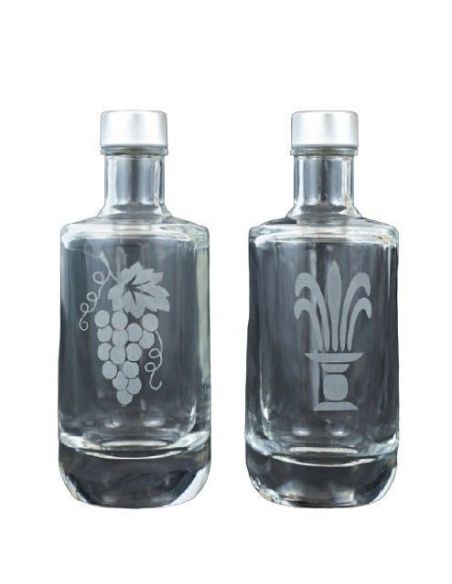 4045 Vinajeras Juego Dos Botellas Cristal 13X5Cm 125 Cl.