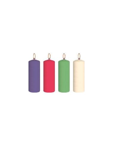 Juego 4 Pequeñas Velas 10X4,5Cm Adviento
