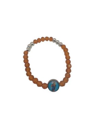 Brazalete Cristal 6 Bol.Metal Ambar Maria Auxiliadora