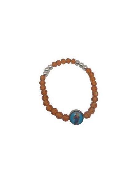 Brazalete Cristal 6 Bol.Metal Ambar Maria Auxiliadora