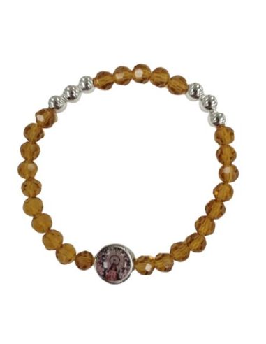 Brazalete Cristal 6 Bol.Metal Ambar V. Del Pilar