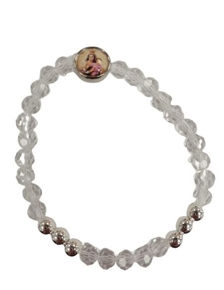 Brazalete Cristal 6 Bol.Metal Transparente Carmen