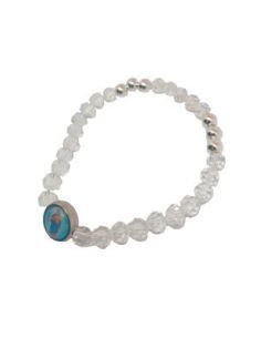 Brazalete Cristal 6 Bol.Metal Transparente Auxiliadora