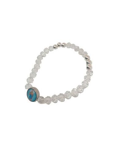 Brazalete Cristal 6 Bol.Metal Transparente Auxiliadora