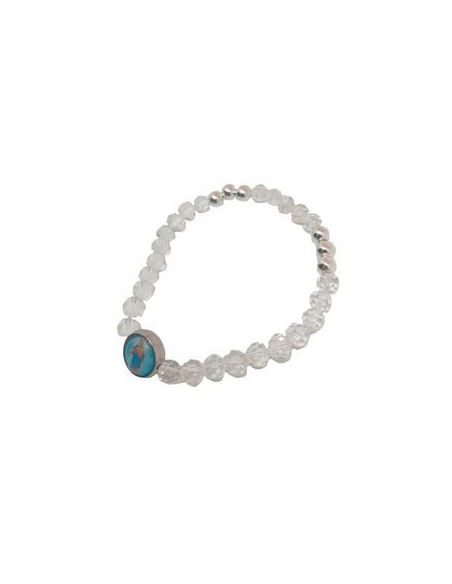 Brazalete Cristal 6 Bol.Metal Transparente Auxiliadora