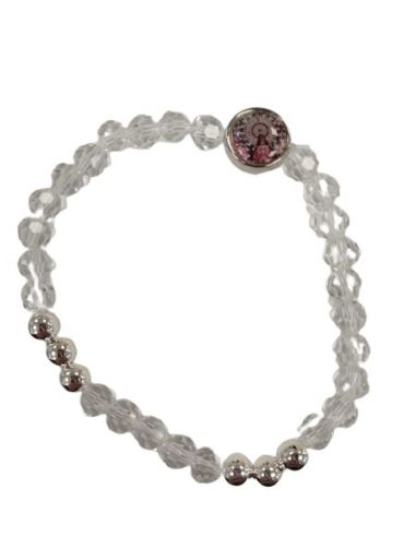 Brazalete Cristal 6 Bol.Metal Transparente V. Pilar