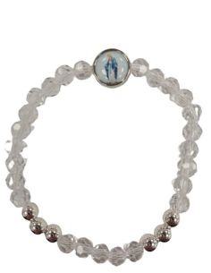 Brazalete Cristal 6 Bol.Metal Transparente Milagrosa