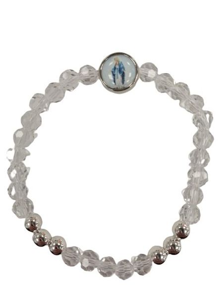 Brazalete Cristal 6 Bol.Metal Transparente Milagrosa