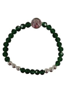 Brazalete Cristal 6 Bol.Metal Verde Oscuro V. Pilar