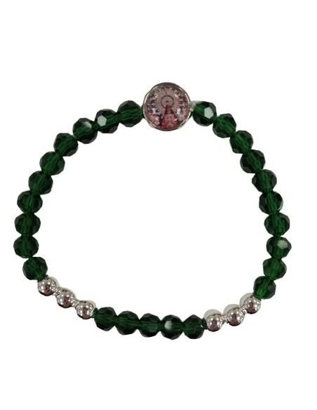 Brazalete Cristal 6 Bol.Metal Verde Oscuro V. Pilar