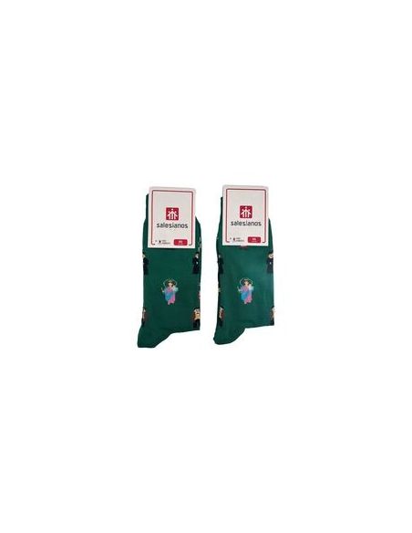 Calcetines Maria Auxiliadora, Don Bosco Y Domingo Savio Verde Talla 26/30