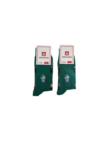 Calcetines Maria Auxiliadora, Don Bosco Y Domingo Savio Verde Talla 31/35