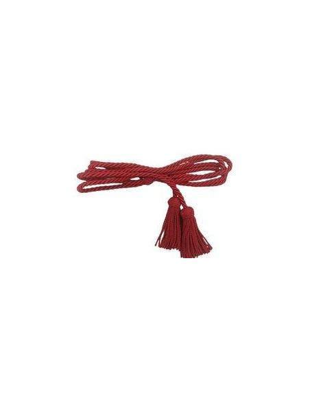 Cíngulo Rayón Borla Cuadrada Fleco Torcido 3 M. Rojo