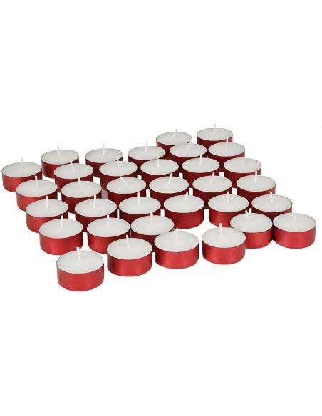 Lamparilla ofrenda aluminio rojo durac aprox 4 h. (caja100) precio por unidad