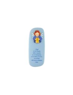 Tablita azul angel de la guarda 7x12 cm
