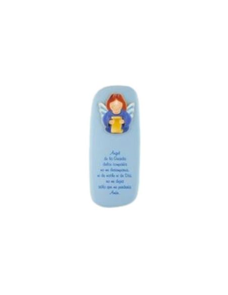 Tablita azul angel de la guarda 7x12 cm