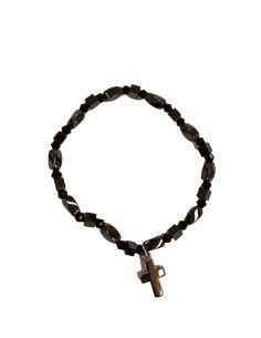 Brazalete Hetamatite Curvo 4X9 Y Cristales C/Cruz