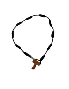 Pulsera Cuerda Negra Tau Nudos