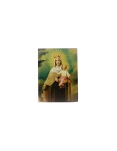 Tabla 8x10,5 cm icono virgen del carmen