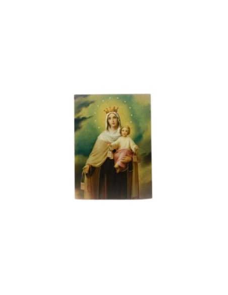 Tabla 8x10,5 cm icono virgen del carmen