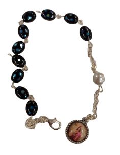 Pulsera Cristal Negra Efect Semillas 6X8 V.Carmen